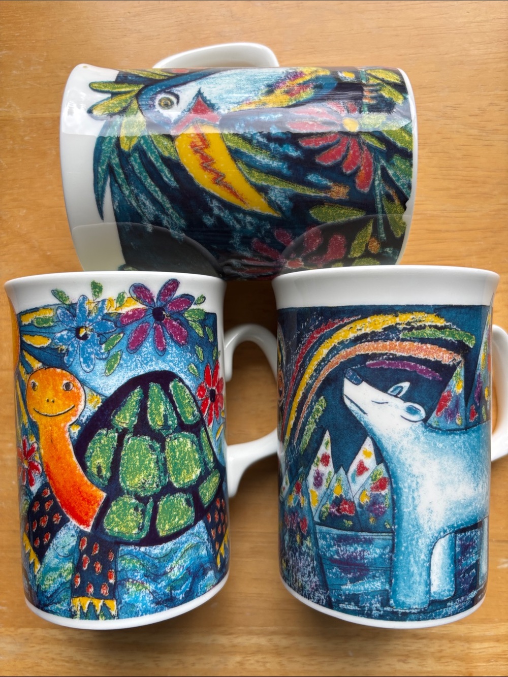 Royal Doulton Expressions set of three English bone china mugs
